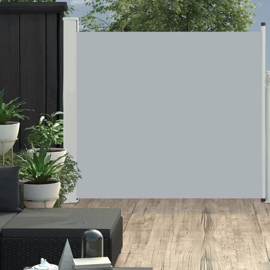 The Living Store Balkonscherm 170 x 0-300 cm Grijs UV- en waterbestendig