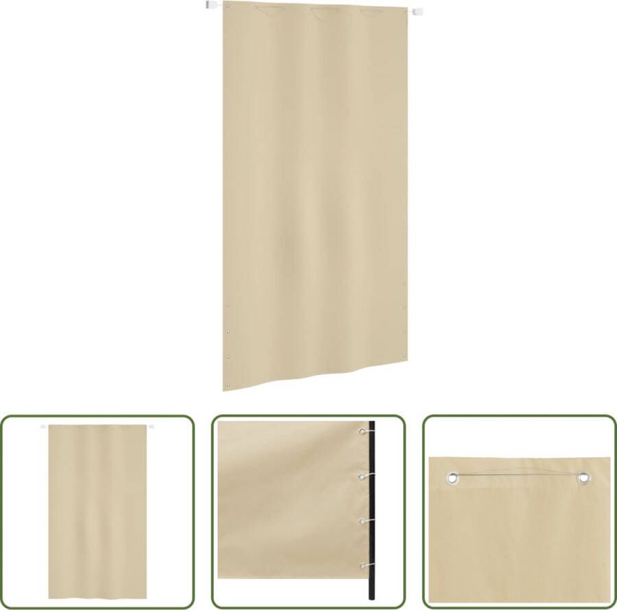 The Living Store Balkonscherm Beige 140 x 240 cm Waterbestendig