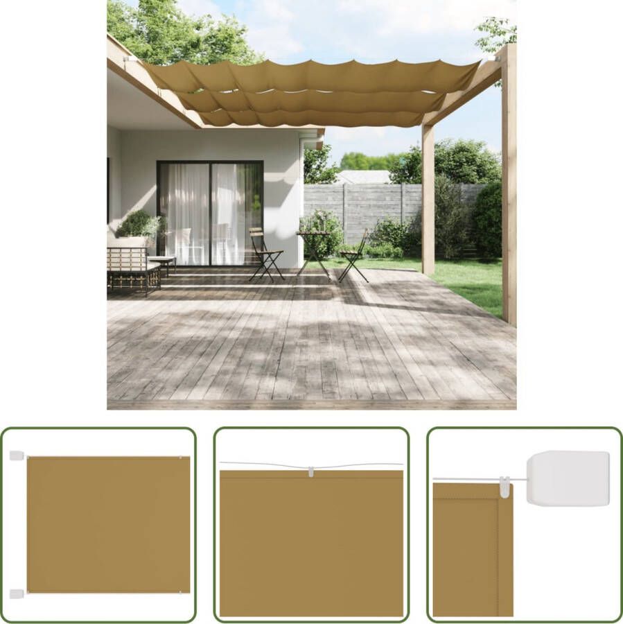 The Living Store balkonscherm beige 180 x 600 cm oxford stof