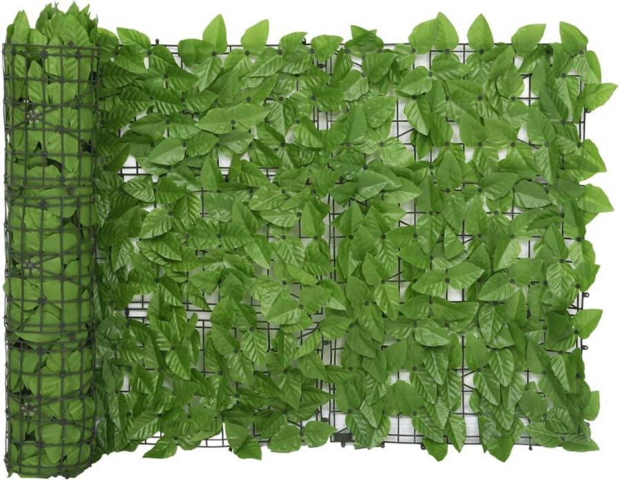 The Living Store Privacy Luifel Groene Bladeren Polyethyleen en Stof 500 x 75 cm