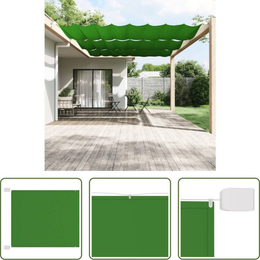 The Living Store Balkonscherm Oxford 250x360cm Lichtgroen Waterbestendig UV-bestendig Montage vereist Incl hoekset gereedschap touw schroeven haken