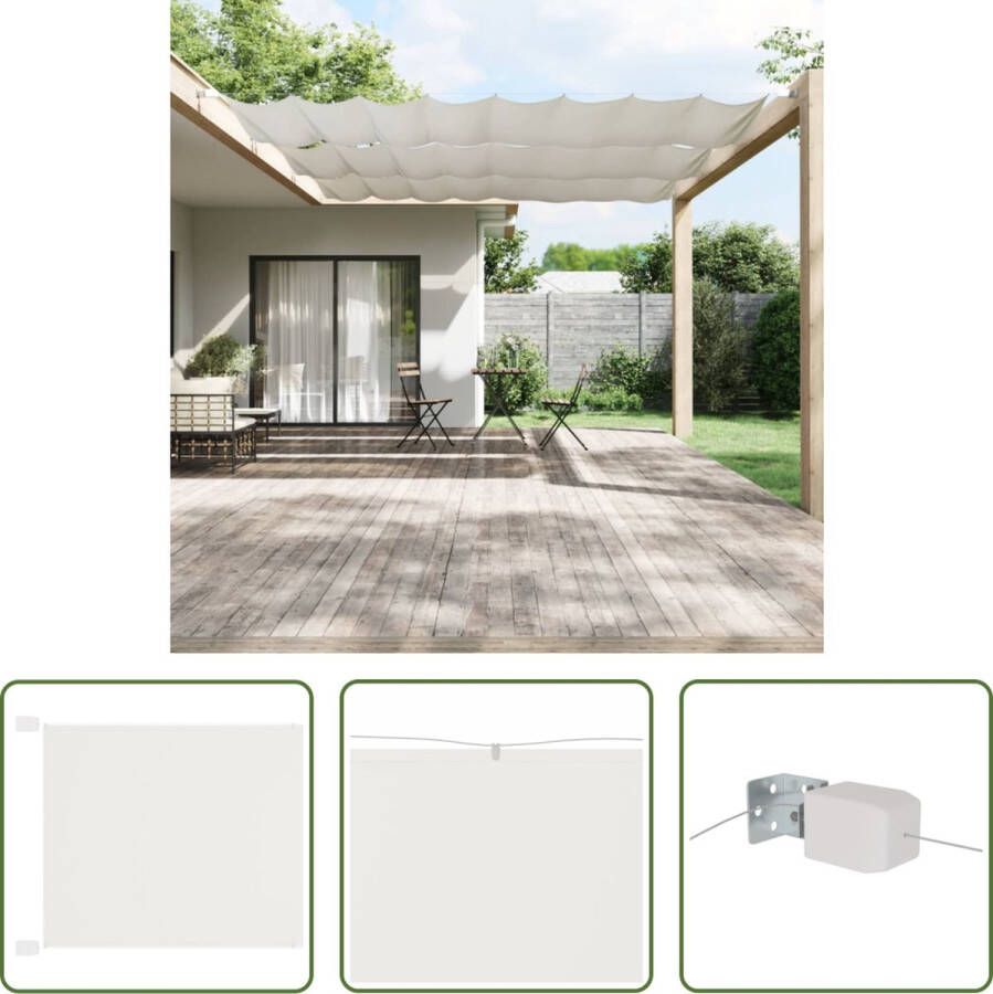 The Living Store Balkonscherm Oxford Stof 140 x 1200 cm Verticaal Wit