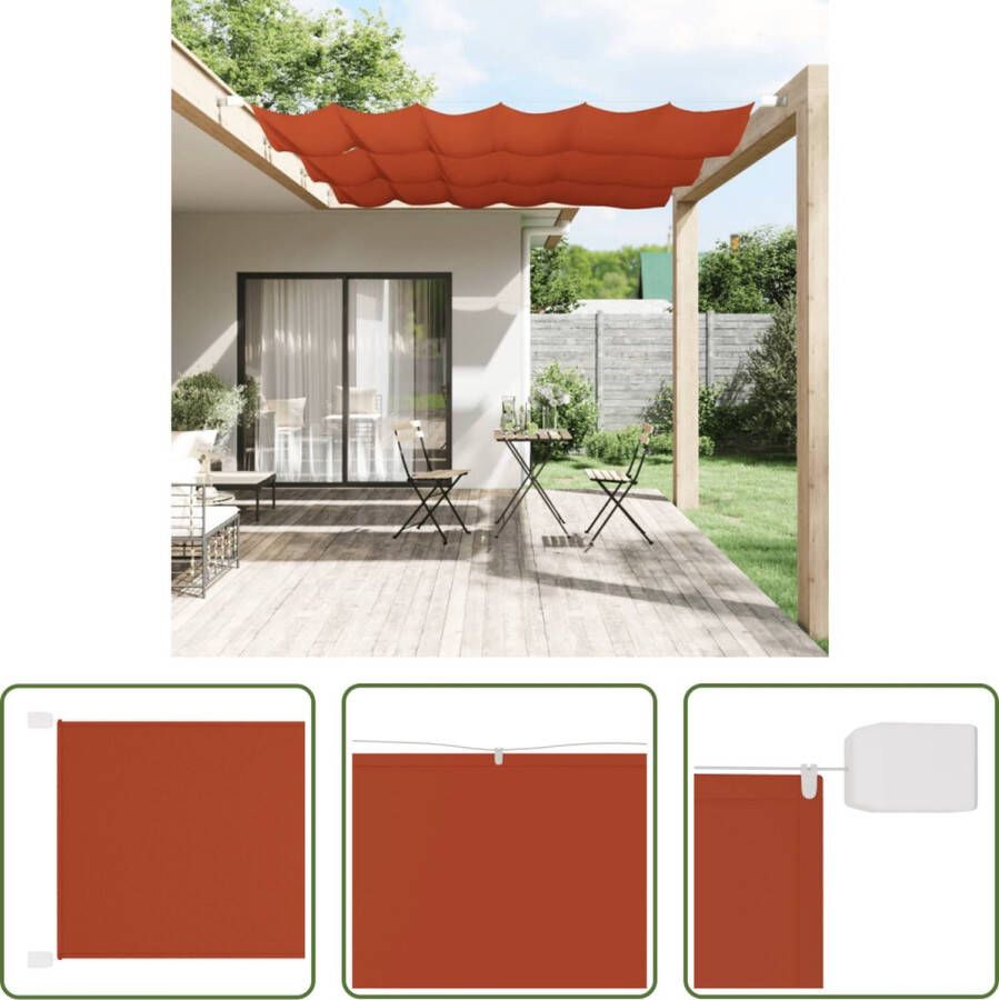 The Living Store Balkonscherm Oxford Terracotta 60 x 360 cm Wind- en privacybescherming