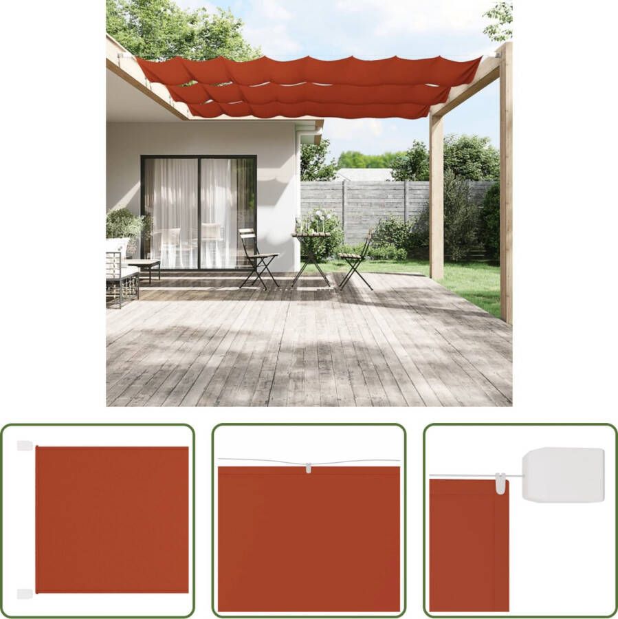 The Living Store Balkonscherm Terracotta 100 x 360 cm Windbescherming en Privacy