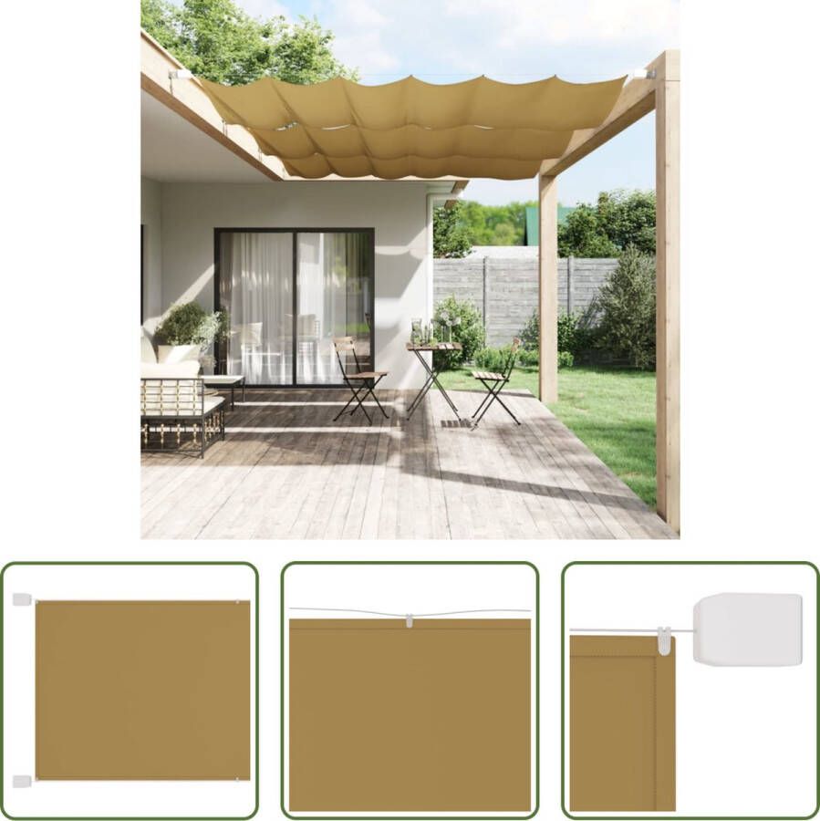 The Living Store Balkonscherm verticale privacybescherming 180x270 cm beige