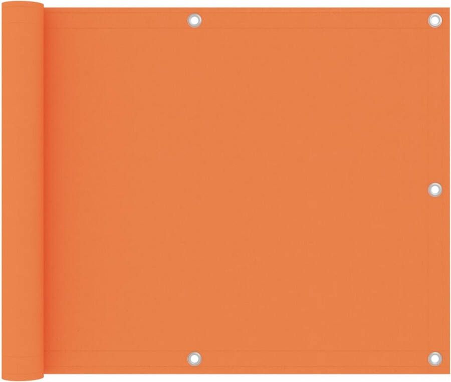 The Living Store Balkonscherm Waterbestendig 75 x 600 cm Oranje PU-gecoat oxford stof