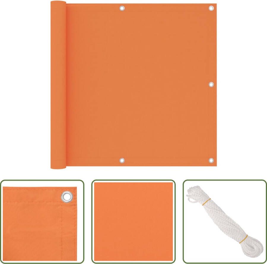 The Living Store Balkonscherm Waterbestendig Oranje 90 x 500 cm Oxford stof PU-coating