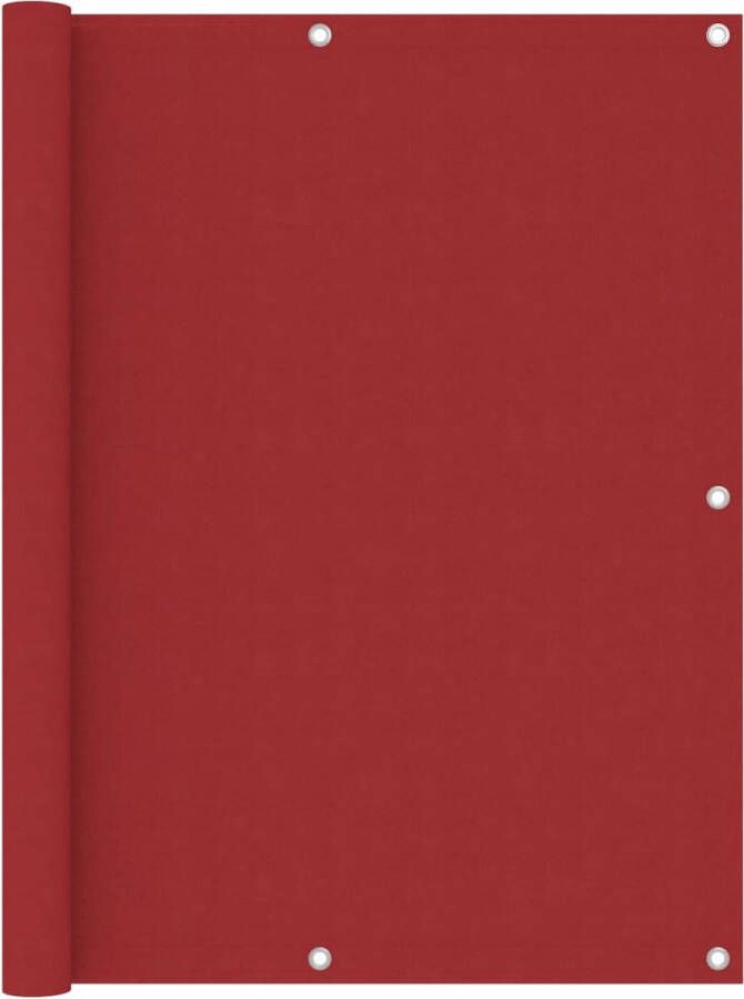 The Living Store Balkonscherm Waterbestendig rood 120x500cm Oxford stof met PU-coating