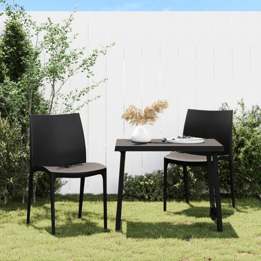 The Living Store Balkonstoel Stapelbaar Polypropeen Antraciet 50 x 46 x 80 cm 110 kg draagvermogen
