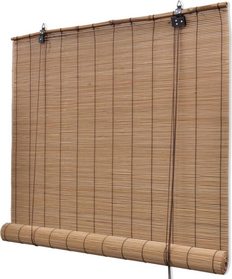 The Living Store Bamboe Rolgordijn 120 x 160 cm Bruin Privacy en Lichtfilterend