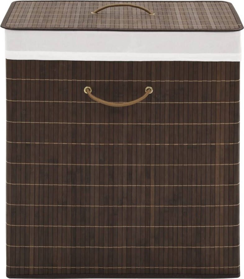 The Living Store Bamboe Wasmand Rechthoekig 40 x 30 x 60 cm Donkerbruin