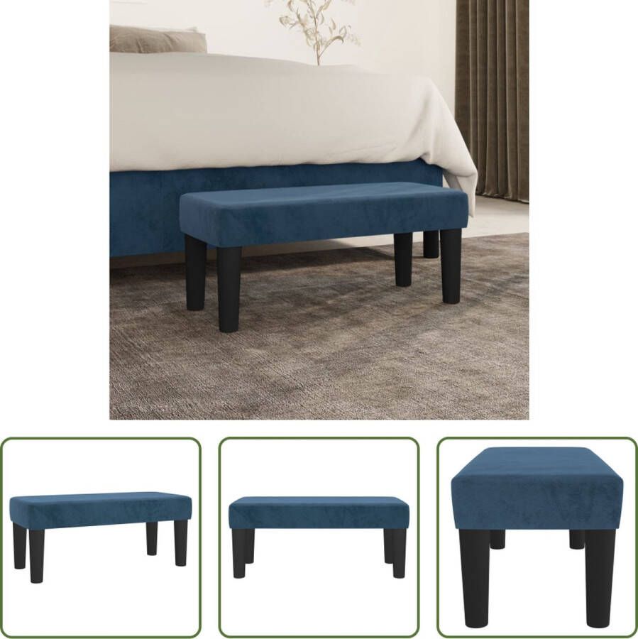 The Living Store Bank Fluweel Donkerblauw Multifunctioneel 70 x 30 x 30 cm Comfortabele vulling