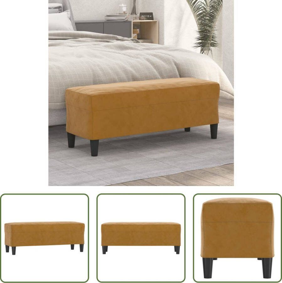 The Living Store Bankje Velvet Bruin Multifunctioneel 100 x 35 x 41 cm