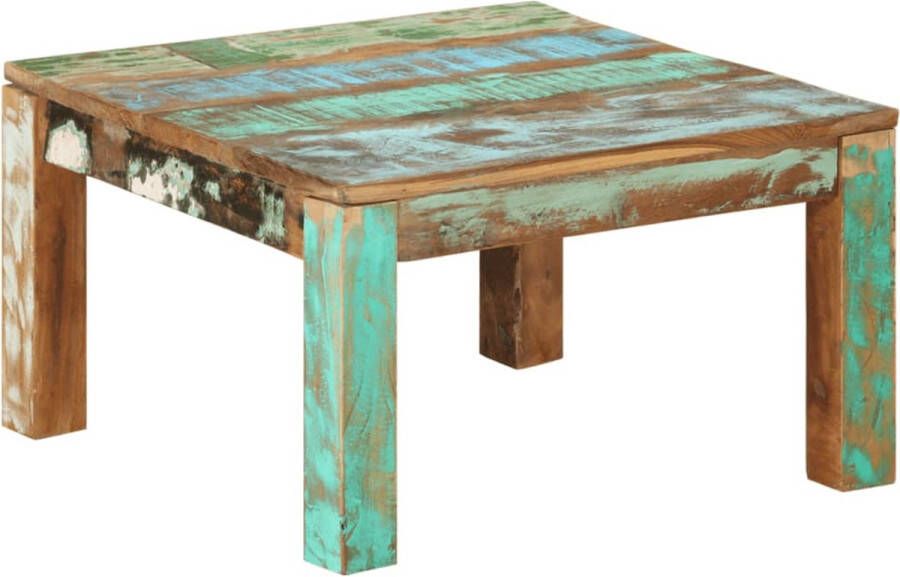 The Living Store Salontafel 60x60x35 cm massief gerecycled hout Tafel