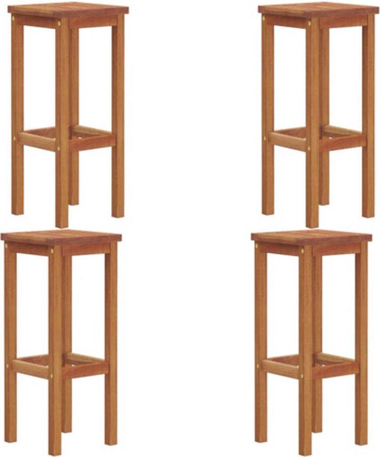 The Living Store Barkrukken Acaciahout 30.5 x 30.5 x 74 cm Rustiek Ontwerp