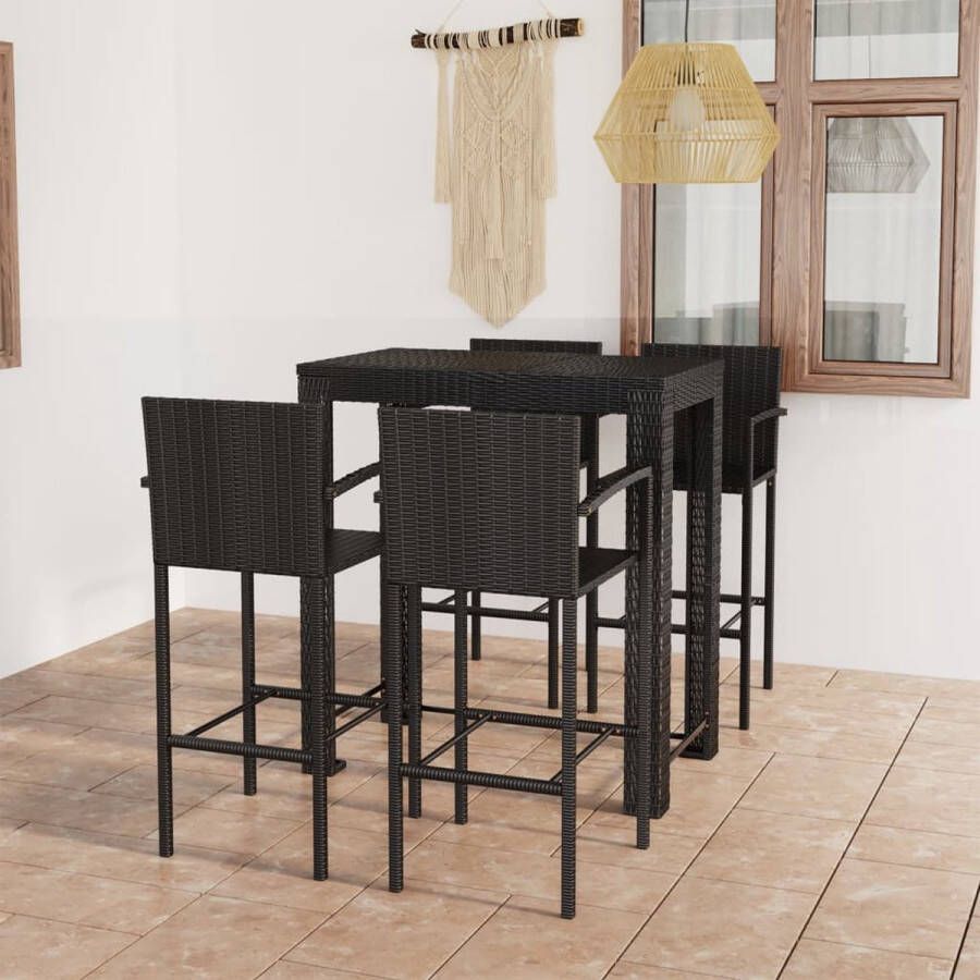 The Living Store Barset Rattan 100 x 60.5 x 110.5 cm 4x Barkruk