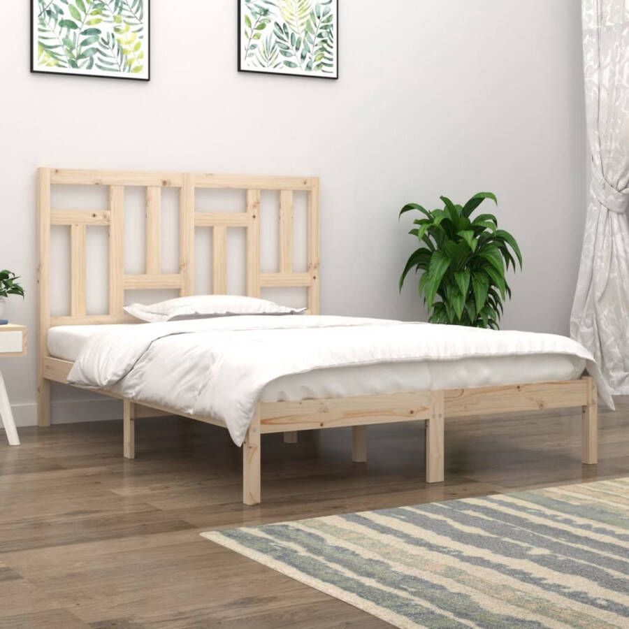 The Living Store Bedframe Massief Grenenhout 205.5 x 165.5 x 31 cm Comfortabel hoofdeinde Rustieke uitstraling