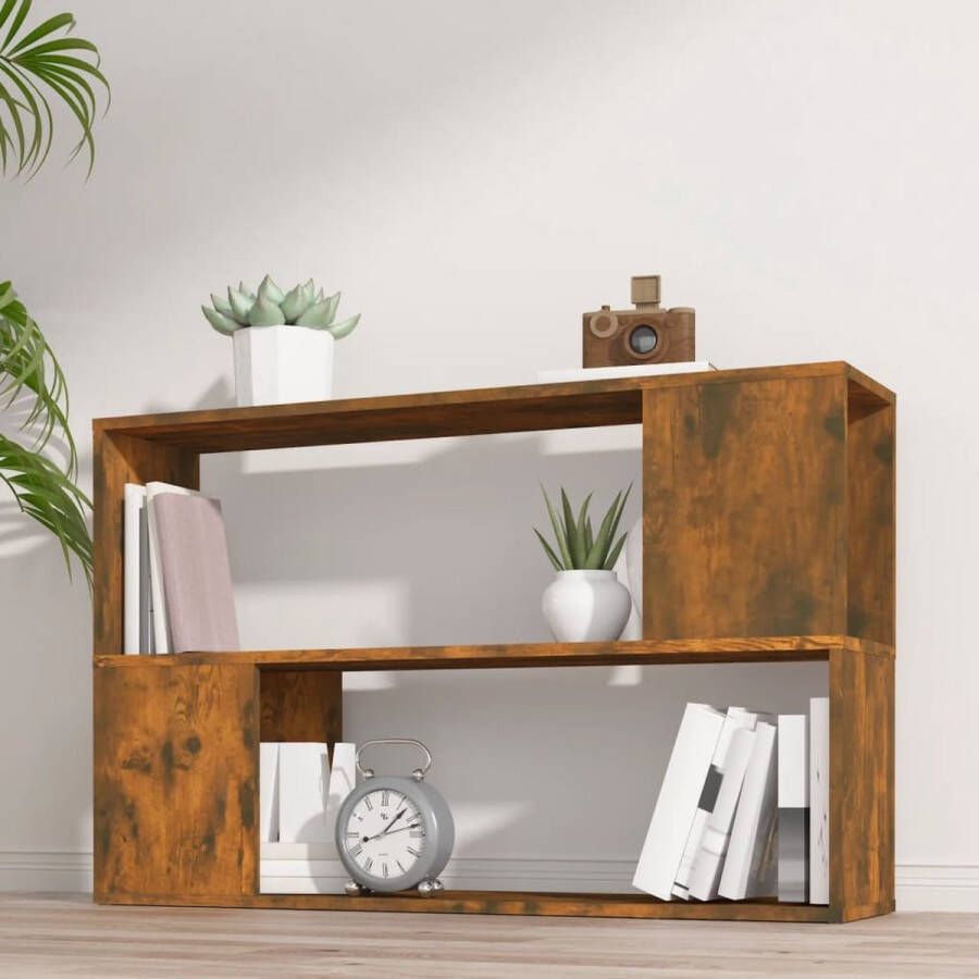 The Living Store Boekenkast 100 x 24 x 63 cm Gerookt Eiken