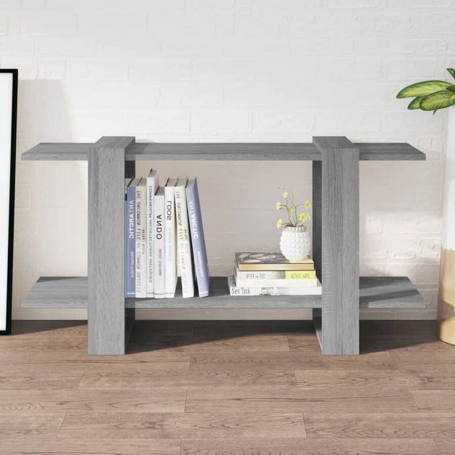 The Living Store Boekenkast 100x30x51 cm bewerkt hout grijs sonoma eikenkleurig Kast