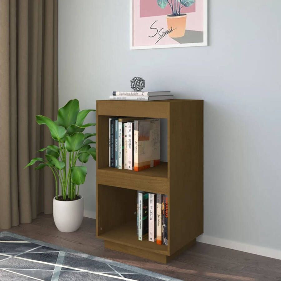 The Living Store Boekenkast 40x35x71 cm massief grenenhout honingbruin Kast