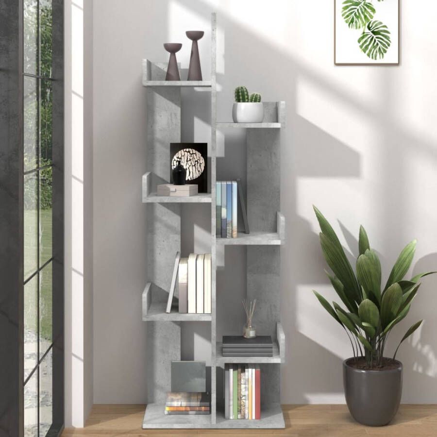 The Living Store Boekenkast Betongrijs 48 x 25.5 x 140 cm Stabiel en compact