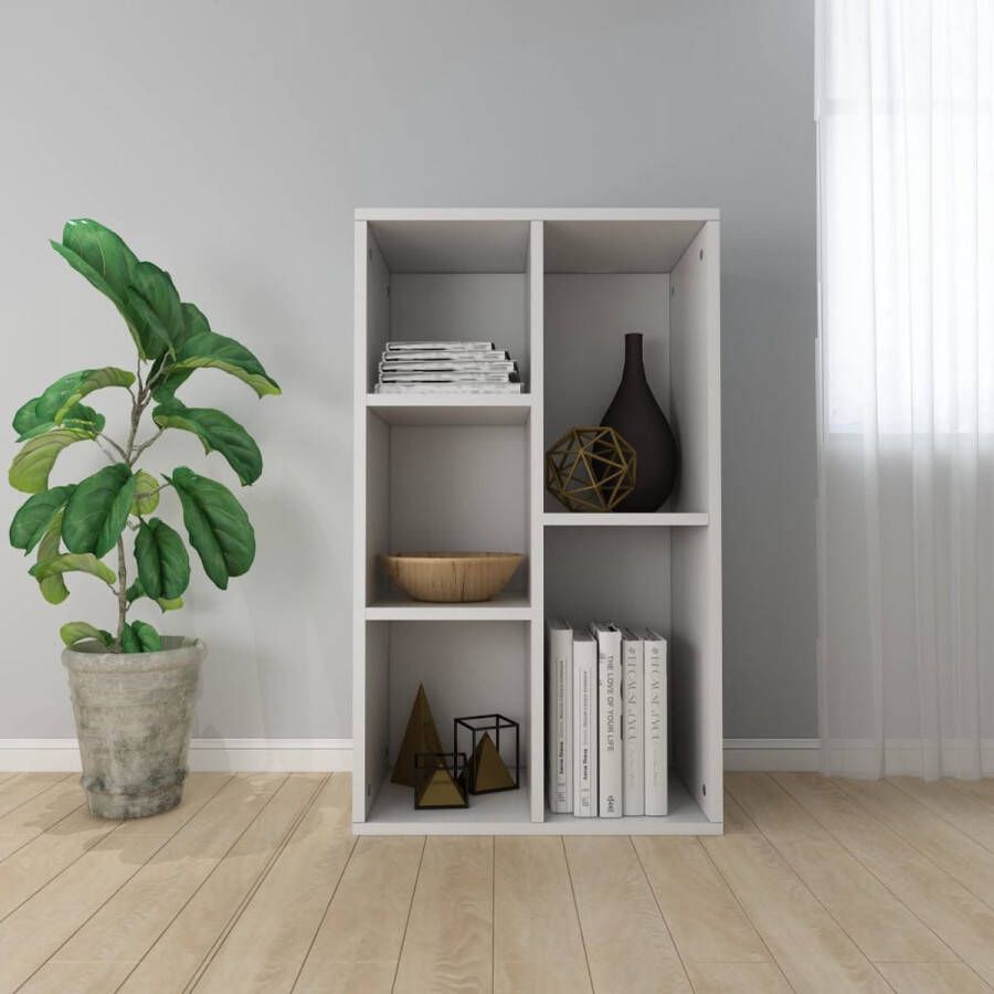 The Living Store Boekenkast 50 x 25 x 80 cm Wit Spaanplaat