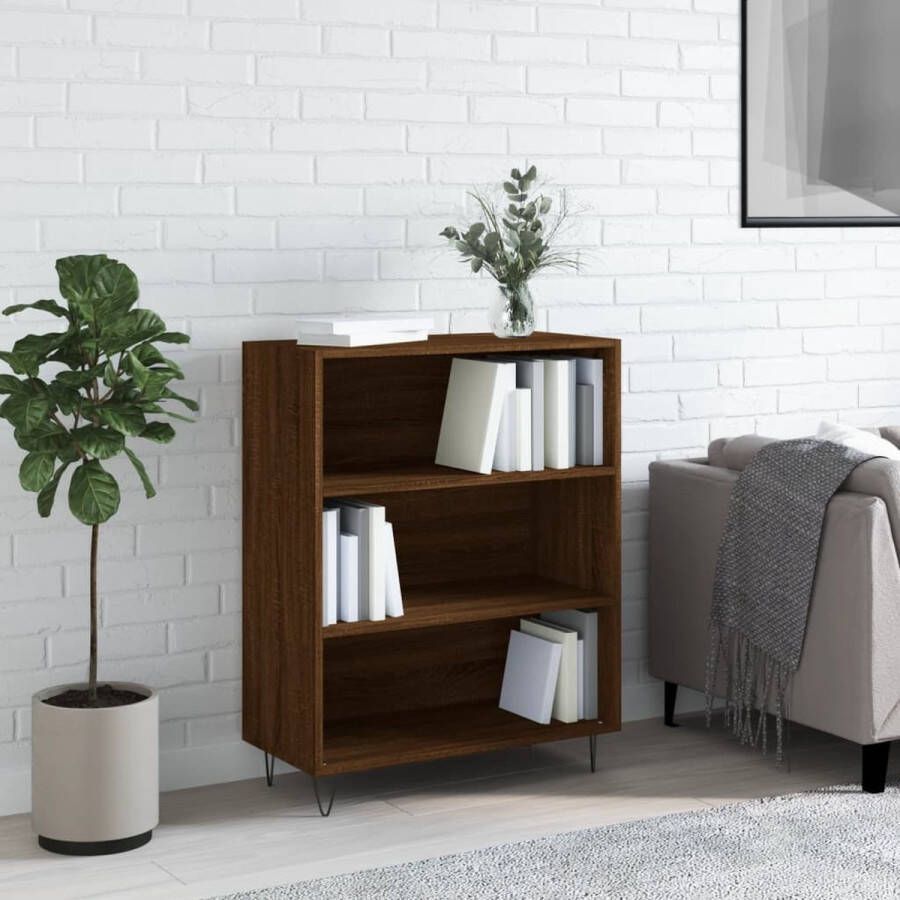 The Living Store Boekenkast 69.5 x 32.5 x 90 cm Bruineiken