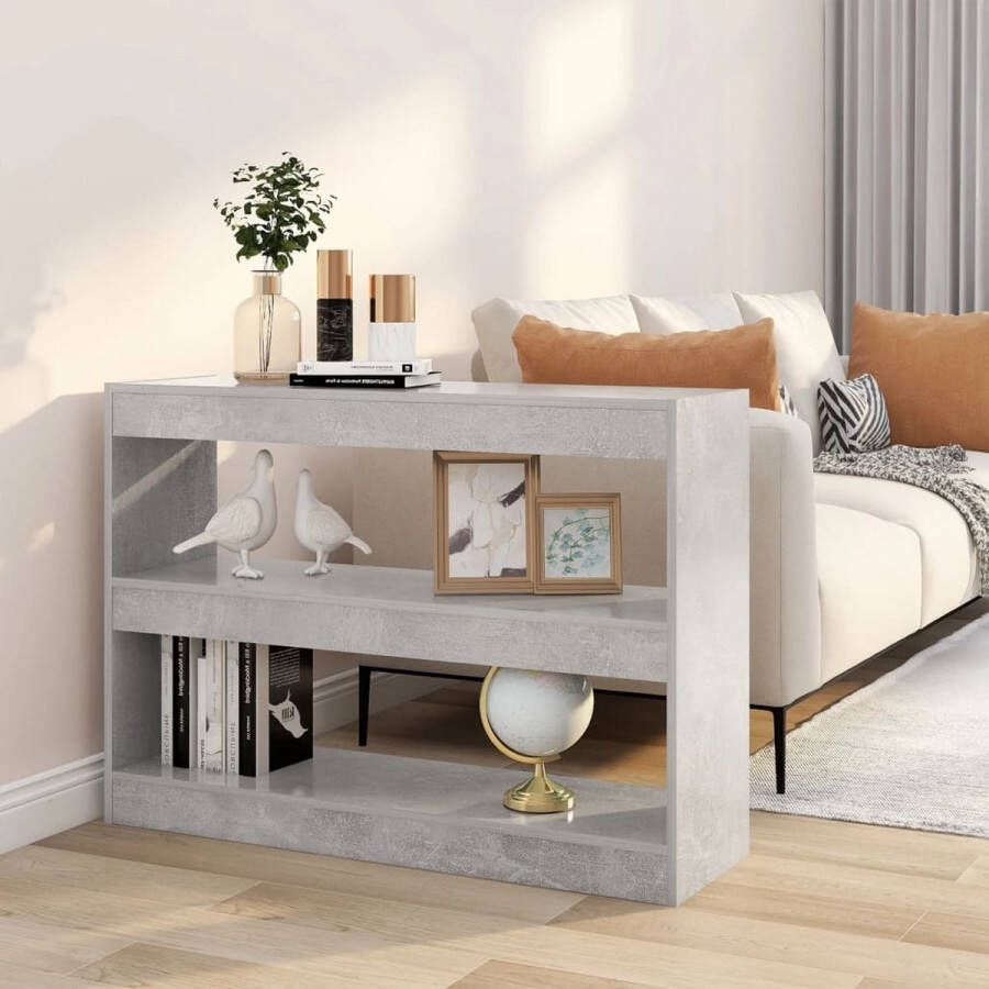 The Living Store Boekenkast Betongrijs 100 x 30 x 72 cm veelzijdig en stevig