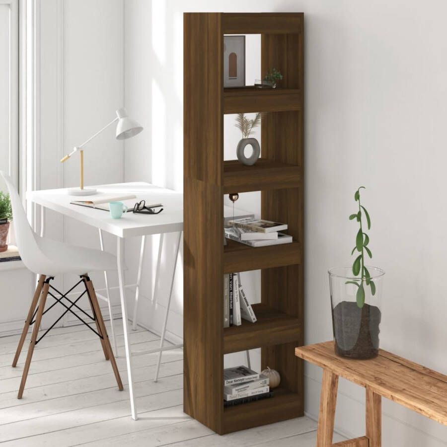 The Living Store Boekenkast Bewerkt Hout 40 x 30 x 166 cm Bruineiken