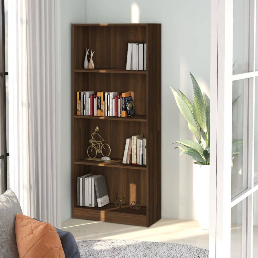 The Living Store Boekenkast Classic Meubelen 60 x 24 x 142 cm bruineiken