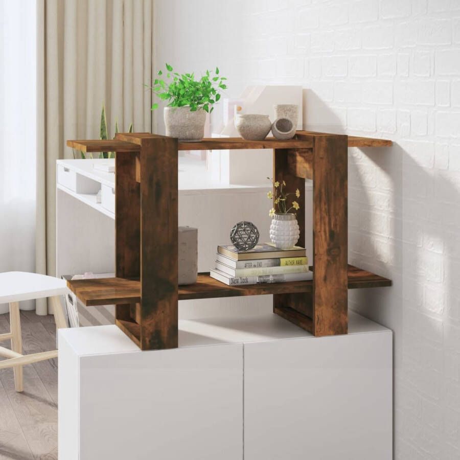 The Living Store Boekenkast Gerookt Eiken 80 x 30 x 51 cm Bewerkt hout