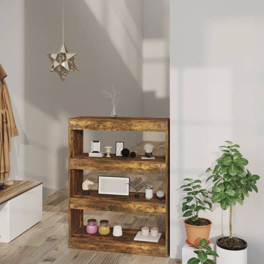 The Living Store Boekenkast Gerookt Eiken 80x30x103 cm Stevig en veelzijdig Montage vereist