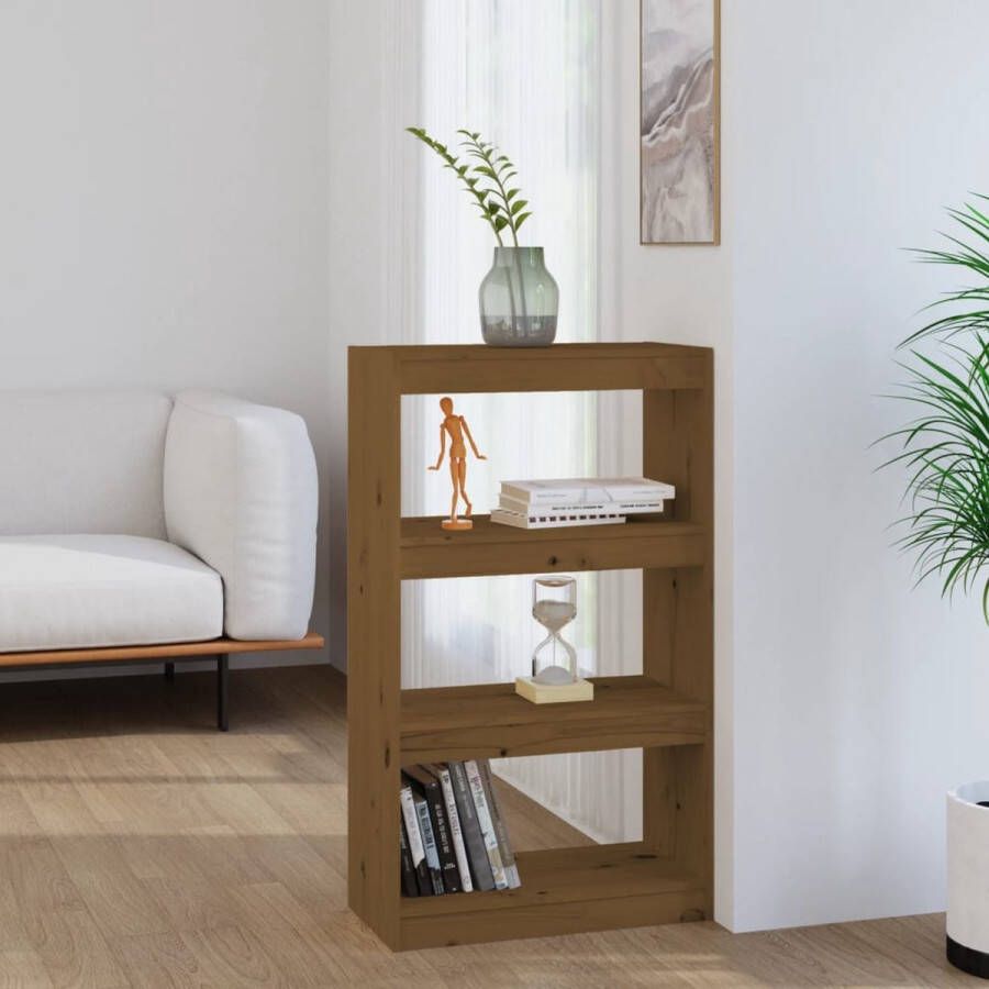 The Living Store Boekenkast Grenenhout 60 x 30 x 103.5 cm Honingbruin