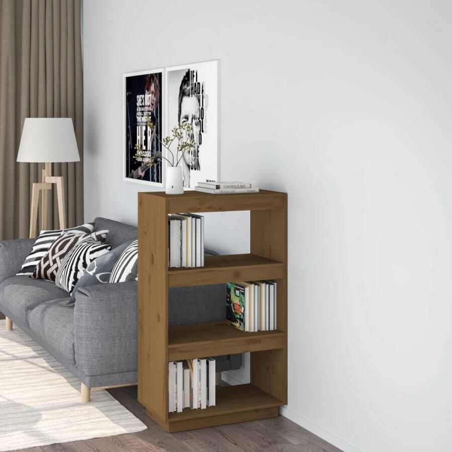 The Living Store Boekenkast Grenenhout 60 x 35 x 103 cm Honingbruin