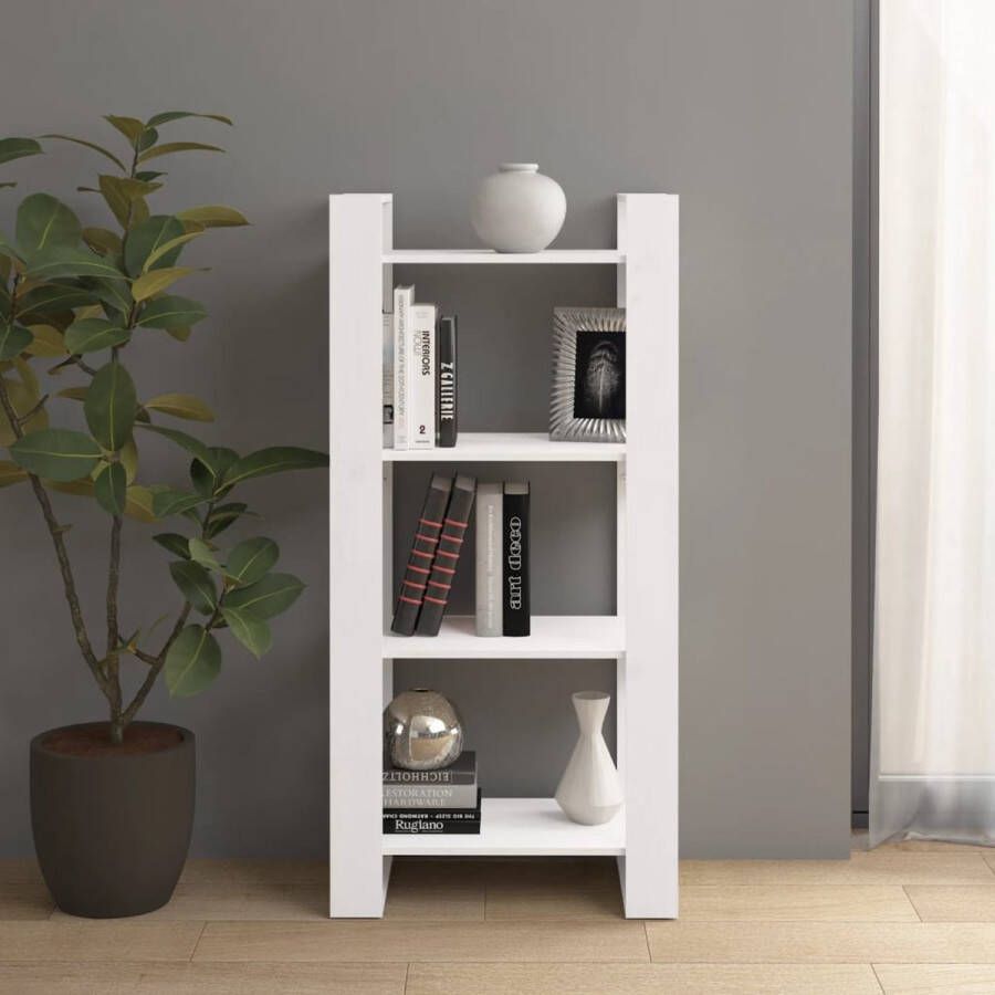 The Living Store Boekenkast Grenenhout 60 x 35 x 125 cm Wit