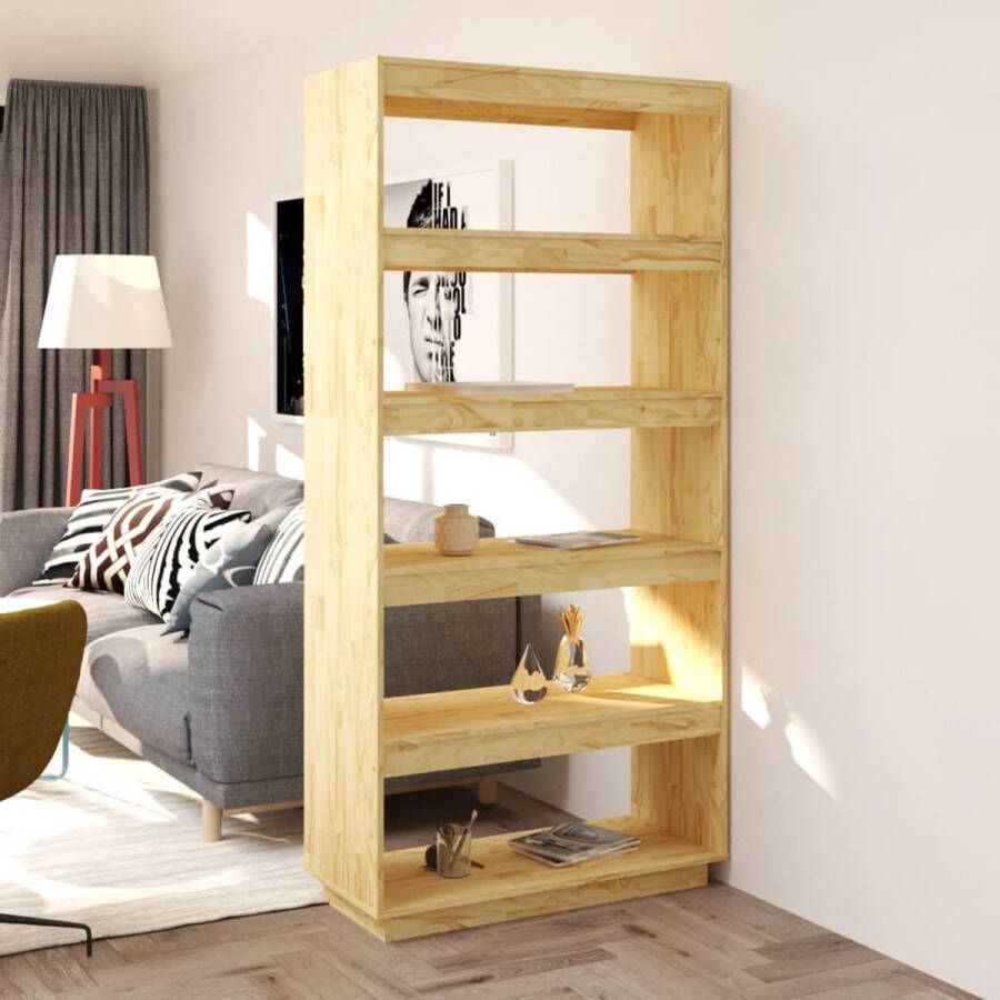 The Living Store Boekenkast Grenenhout 80 x 35 x 167 cm Decoratief en praktisch Montage vereist