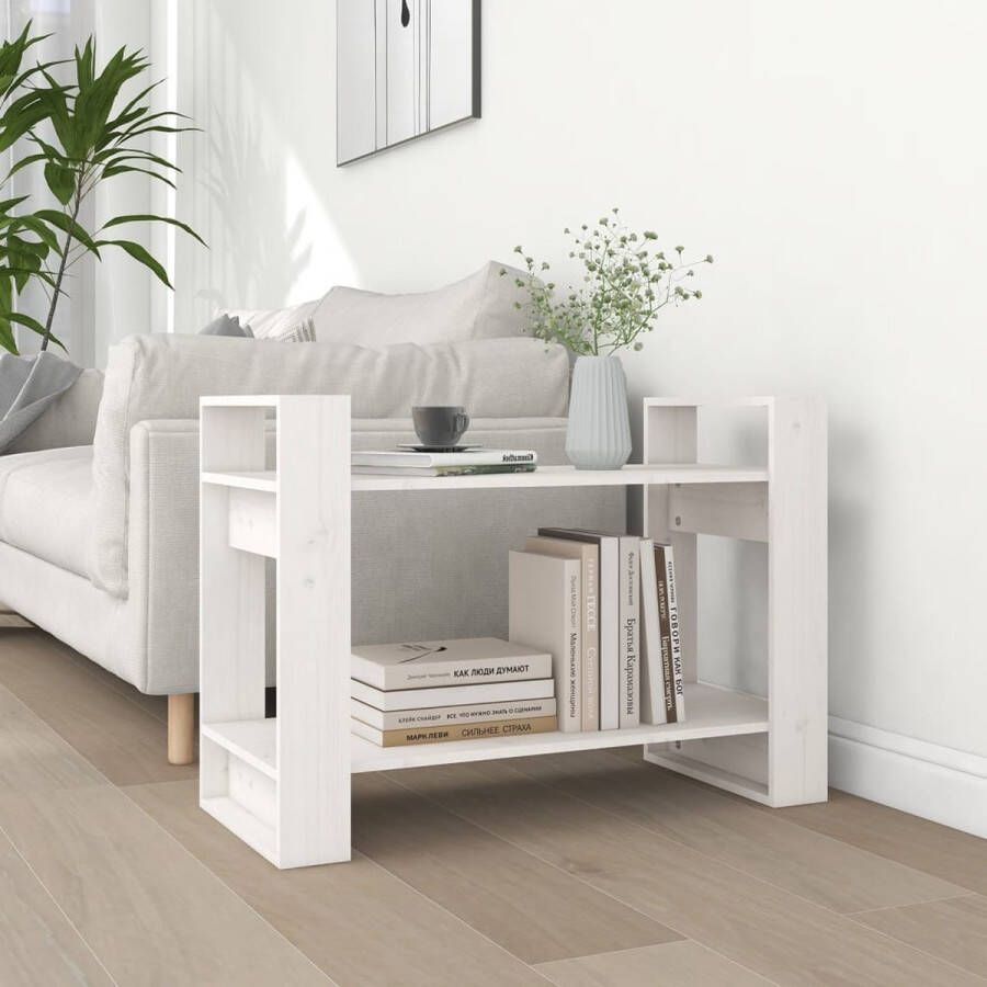 The Living Store Boekenkast Grenenhout 80 x 35 x 56.5 cm Wit