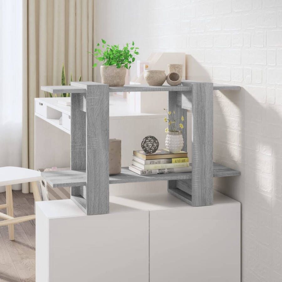 The Living Store Boekenkast Grijs Sonoma Eiken 80 x 30 x 51 cm Montage vereist