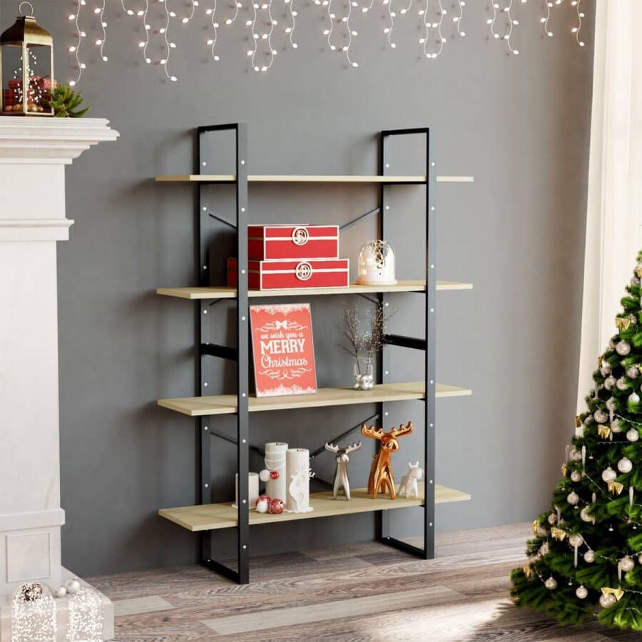 The Living Store Boekenkast Industrieel 100 x 30 x 140 cm Sonoma Eiken