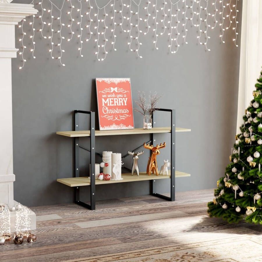 The Living Store Boekenkast Industrieel 100 x 30 x 70 cm Sonoma Eiken