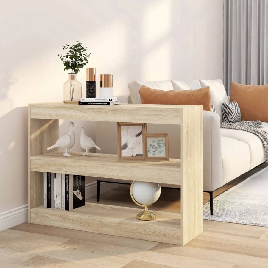 The Living Store Boekenkast Sonoma Eiken 100 x 30 x 72 cm Bewerkt Hout