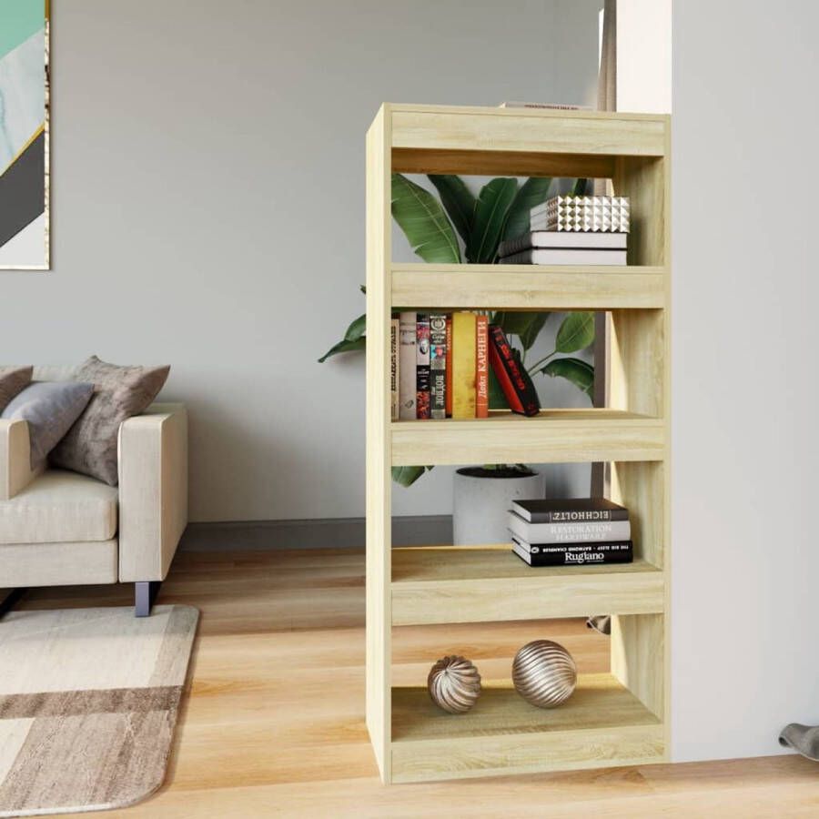 The Living Store Boekenkast Sonoma Eiken 60 x 30 x 135 cm Houten Meubel