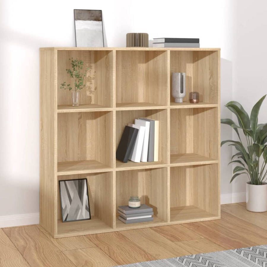 The Living Store Boekenkast 98x30x98 cm spaanplaat sonoma eikenkleurig Kast