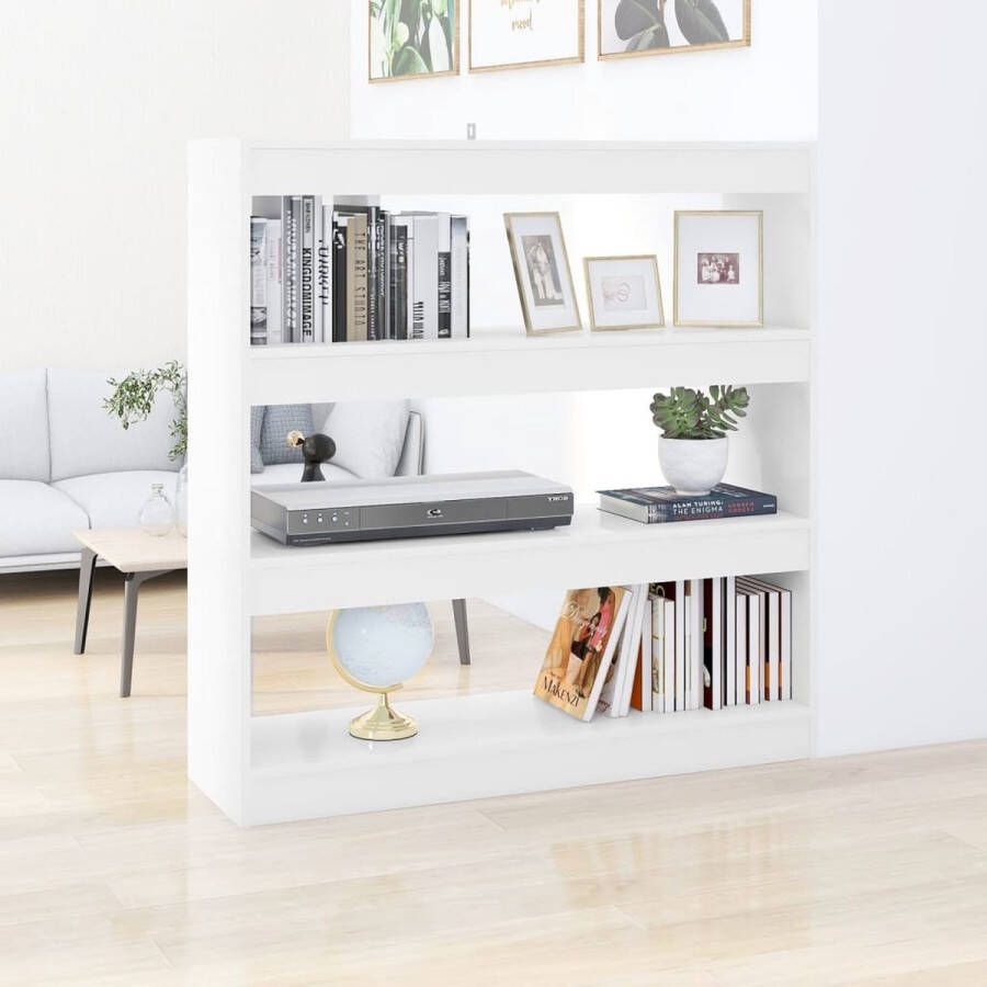 The Living Store Boekenkast Strak Klassiek 100x30x103cm Wit Let op- Montage vereist