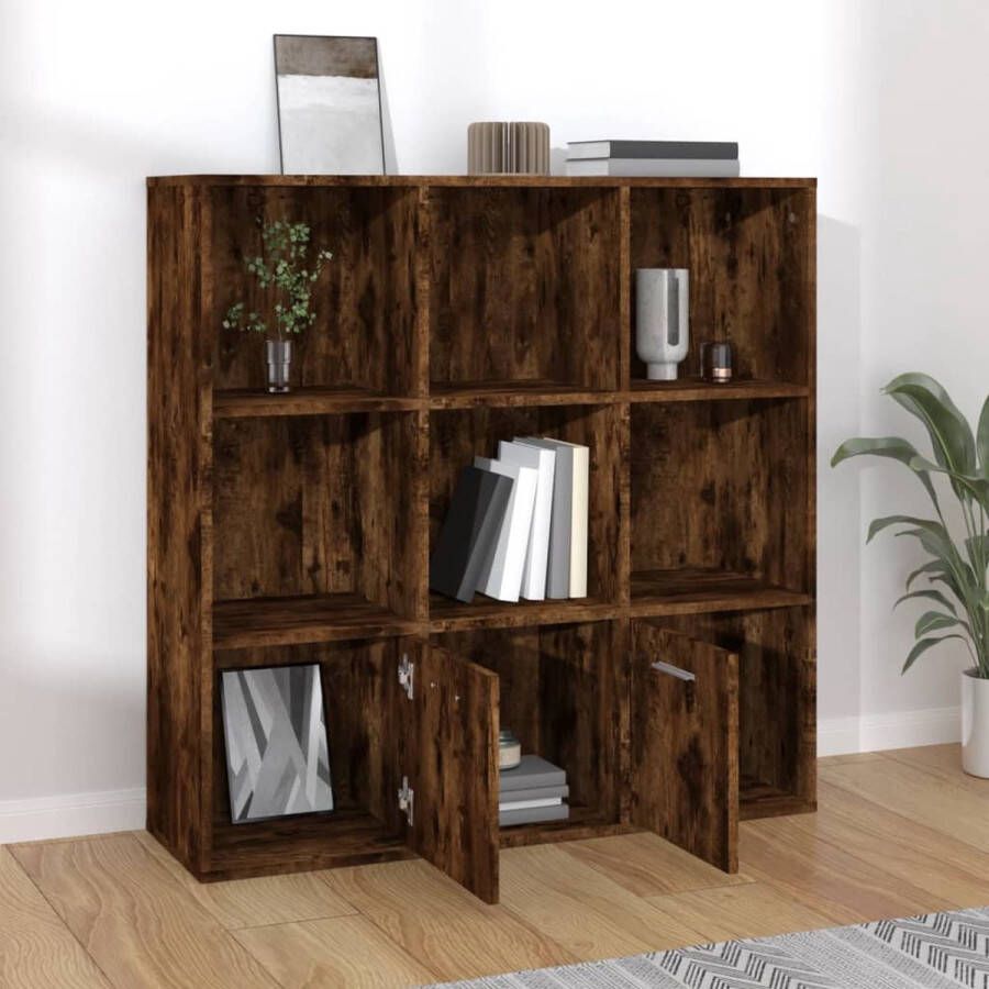 The Living Store Boekenkast Trendy Kasten 98x30x98 cm Gerookt eiken