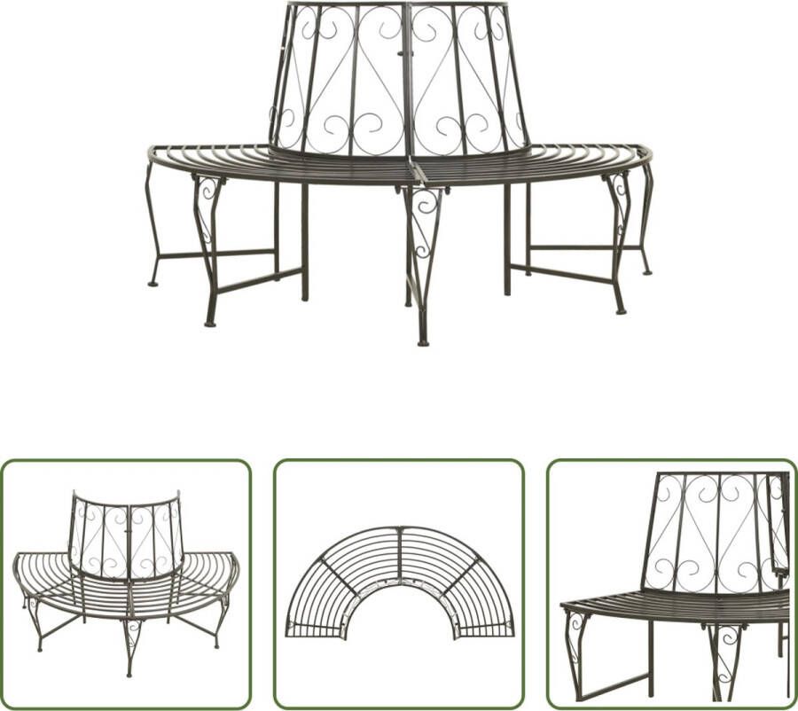 The Living Store Boombank Halfrond Staal 160 x 80 x 89 cm Zilvergrijs