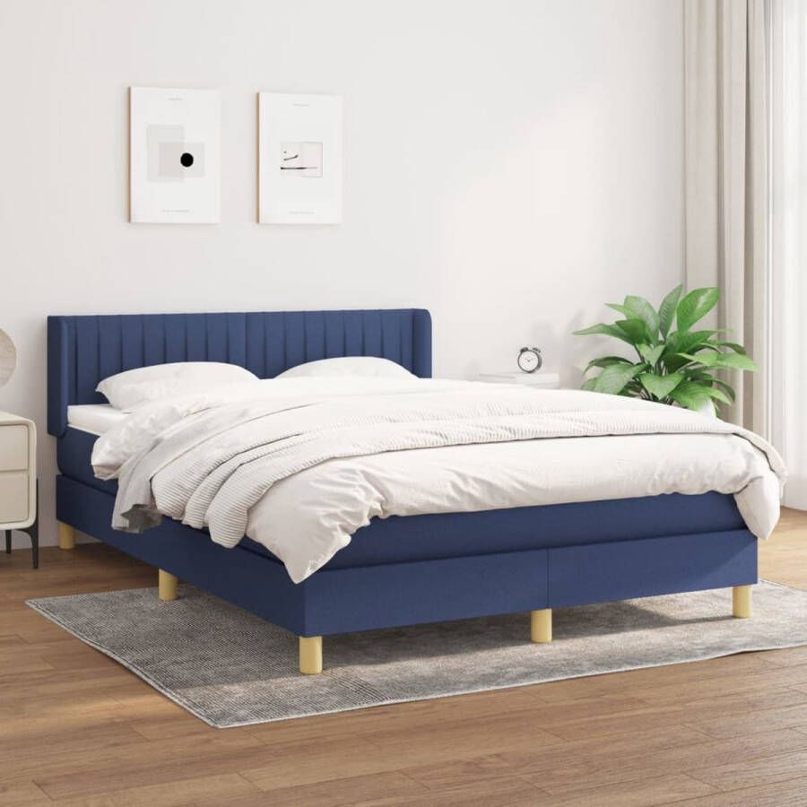 The Living Store Boxspring Bed Comfort Sleep Bed 193 x 147 x 78 88 cm Blauw Stof
