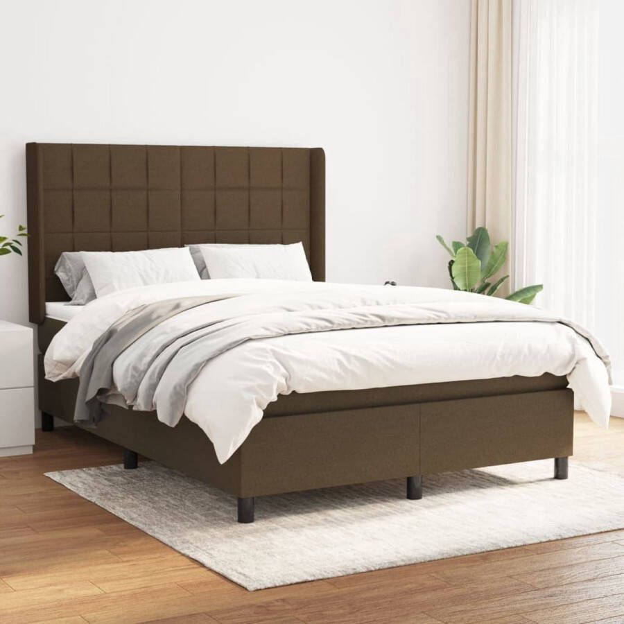 The Living Store Boxspring Bed Afmeting- 203 x 147 x 118 128 cm Ken- Duurzaam Materiaal- Stof larikshout