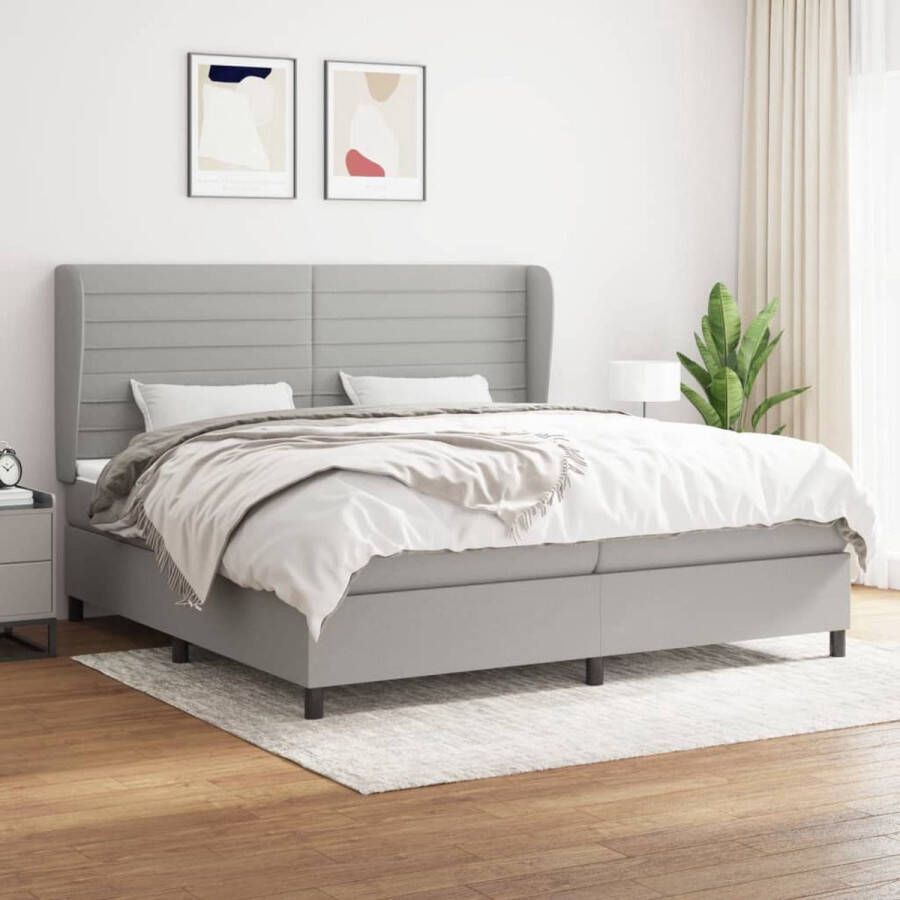 The Living Store Boxspringbed Comfort Relax Bed 203 x 203 x 118 128 cm Ken- Duurzaam verstelbaar hoofdbord