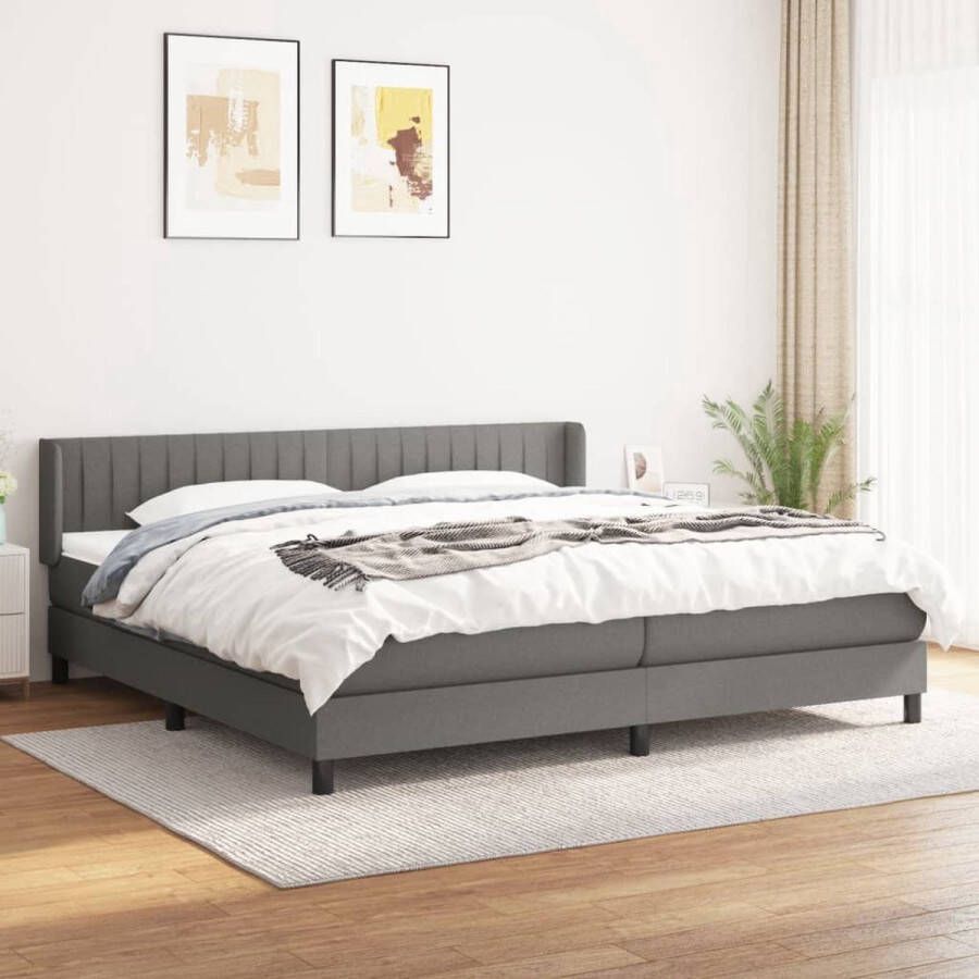 The Living Store Boxspringbed Comfort Bed 203 x 203 cm Donkergrijs